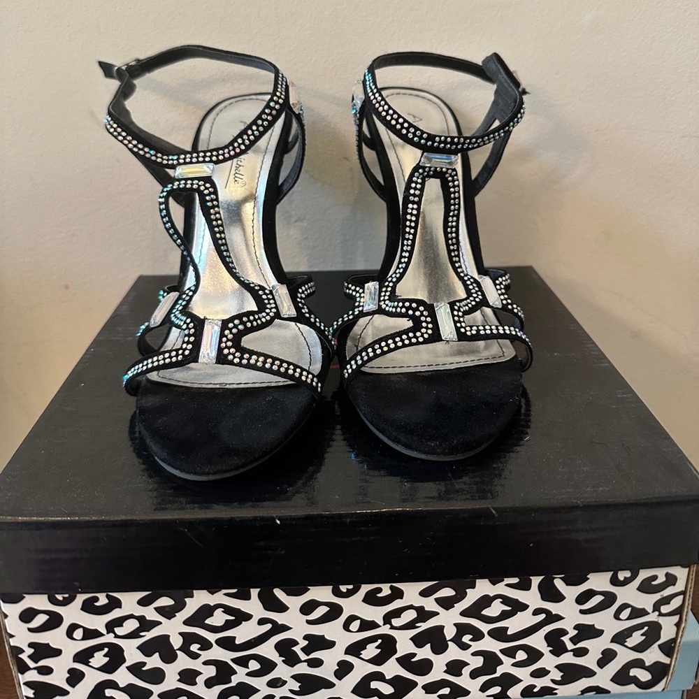Elegant Black and Silver Women's Heels